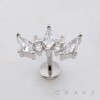 MARQUISE CZ FAN CROWN THREADLESS (PUSH IN) 316L SURGICAL STEEL LABRET SET